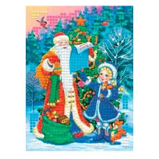 МОЗАИКА МЯГКАЯ. Формат A3. Дед Мороз и снежная девочка (Арт. М-1157) М-1157