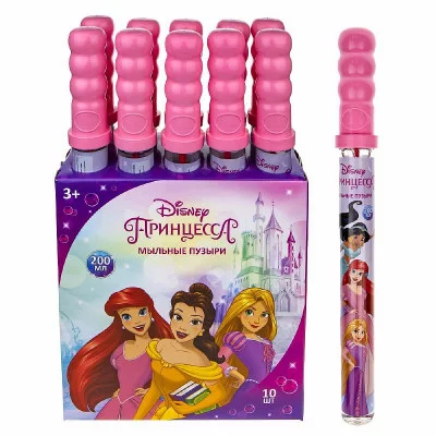 Мыльные пузыри "Disney. Принцессы" колба в термоплёнке 200 мл. Т22286