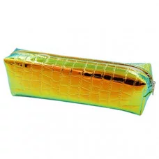 Пенал-тубус МС-4638:из синтетического материала,под рептилию,голограф.-хамелеон, на молнии,/ассор./,