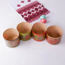 Форма бумажная для кекса, маффинов и кулича "Хохлома" 124 х 100 мм, МИКС 4267620