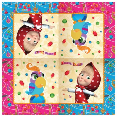 Салфетки 33*33см, 20шт."Машины сказки"