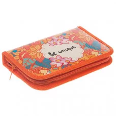Пенал 1 отделение с вкладышем 190*115 ламин "Цветочный узор" ПЧЕЛКА ПО-04 065509