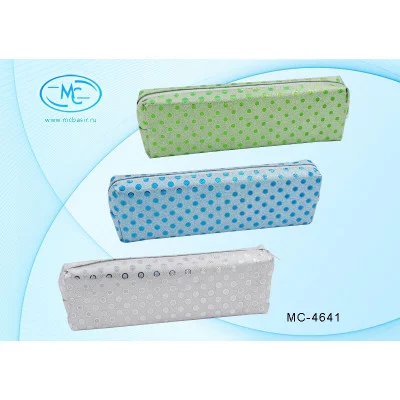 Пенал-тубус МС-4641:"ГОРОХ";из синтетического материала,с блёстк,на молнии,цветной с рисунком /ассор