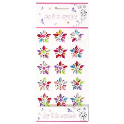 Наклейки-стразы Alingar, акриловые, пакет с европодвесом "Яркий цветок" AL8268