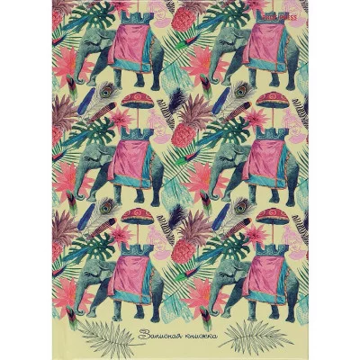 ЗАПИСНАЯ КНИЖКА А6 48л. УЗОР СО СЛОНАМИ 48-6173 7БЦ, ПП-00188831