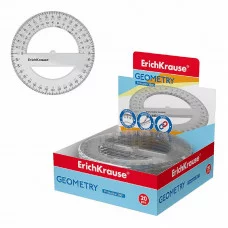 Транспортир пластиковый ErichKrause Clear, 360°/12см, прозрачный 49555