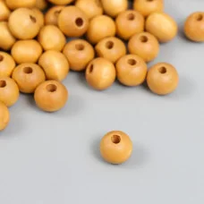 Бусины для творчества дерево "Натуральный" d-0,8 см, набор 20 гр    7829692