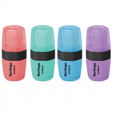 Точилка пластиковая с ластиком Berlingo "Instinct" 1 отверстие, контейнер, ассорти 285497