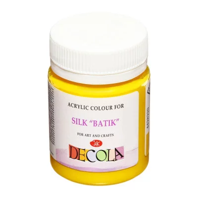 Краска по шелку "Батик" акрил 50мл банка ЗХК "Декола" Желтая средняя 4428220 3245602