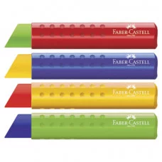 Ластик Faber-Castell "Tri", треугольный, 83*12,6*12,3мм, пластиковый футляр, ассорти 286082
