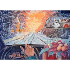 Холст с красками 30х40 см по номерам в коробке (30цв.) Дорога домой (арт. Х-7564)