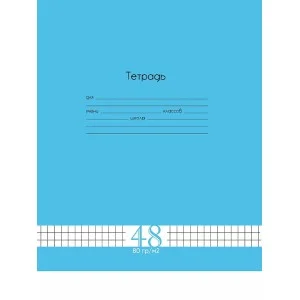 Тетрадь КЛЕТКА 48л. Fresh Line ГОЛУБИКА 80г/м2, цветная мел обл. Т48-6025