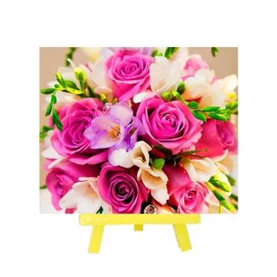 Алмазная мозаика M-10347 с мольбертом ЛЮБИМЫЙ БУКЕТ,21х25 см,1дизайн,ОПП упаковка.