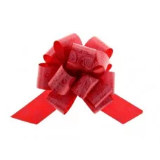 Бант-шар с принтом Розы, 3 см, красный БЛ-6522