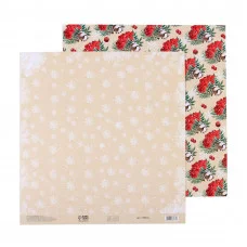 Бумага для скрапбукинга «Зимняя ягода», рябина, 30,5  × 32 см, 180 г/м 7788534