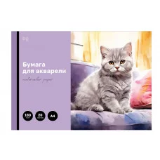 Папка для акварели, 20л., А4 BG "Котенок", 180г/м2 368574