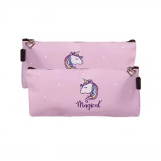 Пенал - косметичка, Alingar, ПВХ, молния, 200х90 мм, "Magical", розовый AL9771