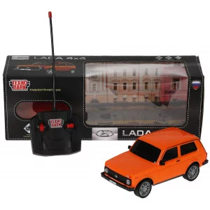 Машина р/у LADA 4x4 18 см, свет, оран, кор. Технопарк LАDА4Х4-18L-ОR