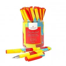 Ручка маслян. 1шт LOREX COLOR EXPLOSION.SPLASHES серия Double Soft 0,70 мм синий резин.грип,кругл. проре 189559