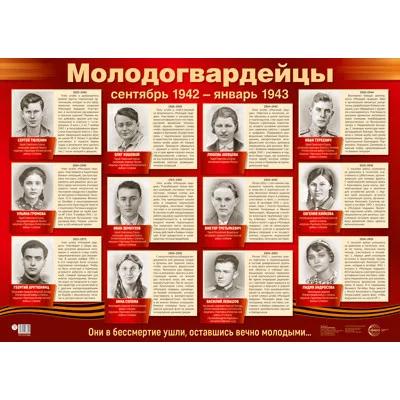 ПЛ-15186 Демонстрационный Плакат А2. Молодогвардейцы, 4630112033595