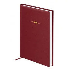 Ежедневник датированный 2026г., А5, 176л., твердый переплет, балакрон, BG "Ariane. Dark red", тёмно-красный 380037
