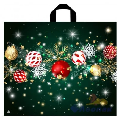 Пакет с петлевой ручкой ТИКО Новогоднее мерцание 50*60 17004