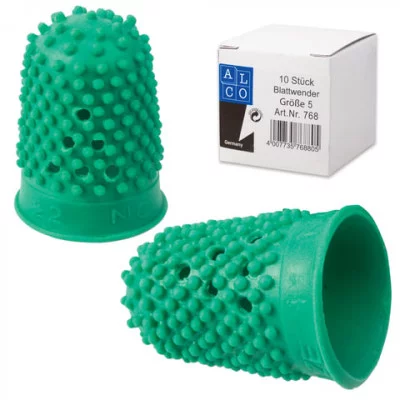 Напальчник для бумаги резиновый, диаметр 22 мм, высота 33 ALCO (Германия) 768, зеленый, 811527
