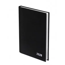 Ежедневник датированный 2026 145х215 мм, А5, STAFF, обложка бумвинил, черный, 117307