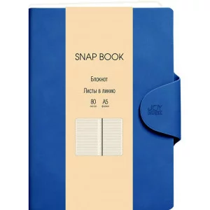 Блокнот для зап А5 80л (Snap book) Иск кожа 7Б Магнитный клапан с термотиснением Скругл угл Бум оф 80г/м2 белый 1кр Линия Ляссе