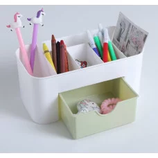 Подставка-органайзер для канцелярии "Эргономика" 21х10,5х10см, цвет белый/зеленый 4279043