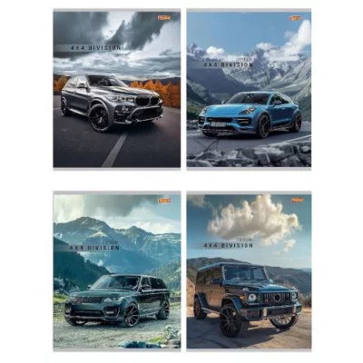 Тетрадь КЛЕТКА 96л. АВТО В ГОРАХ (96-1019) обл-мелов. карт, второй блок 145х203 96-1019