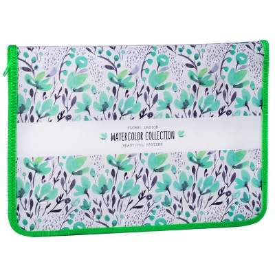 Папка для труда 1 отделение, А4, ArtSpace "Floral design", пластик, молния вокруг, откид. планка Спейс 276053