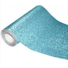 Пленка самоклеящаяся с блестками 45x100 см, бирюзовая, PP 100 мкм, в рулоне 8117134