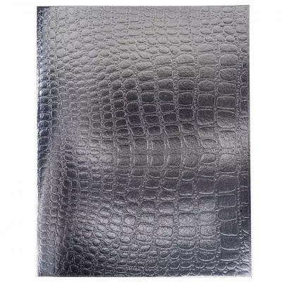Тетрадь 48л клетка бумвинил "Metallic.Croco" серебро HATBER 48Т5бвВ1 222715