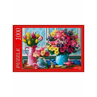 ПАЗЛЫ 1000 элементов. Ф1000-0520 ЯРКИЕ БУКЕТЫ Ф1000-0520