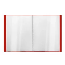 Папка со 100 вкладышами СТАММ "Стандарт" А4, 30мм, 800мкм, пластик, красная 355322