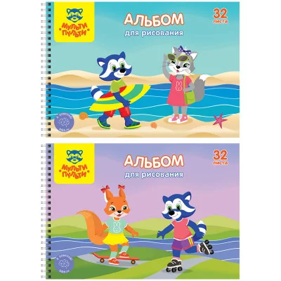Альбом для рисования 32л А4 на гребне Мульти-Пульти Приключения Енота 313598