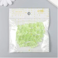 Бусины пластик "Кристалл многогранник. Яблочный" прозрачный набор 20 гр 1х1х1 см 9431089