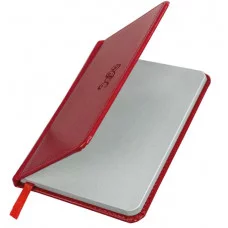 Еженедельник датированный 2026, МАЛЫЙ ФОРМАТ 95х155 мм, А6, BRAUBERG "Rainbow", под кожу, красный, 117190