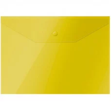 Папка-конверт на кнопке OfficeSpace, А4, 150мкм, желтая Спейс 162527