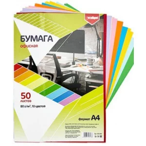 Бумага для ксерокса 50 л. Микс 10 цв. DD-160 А4 80 г/м2 INTELLIGENT 330060
