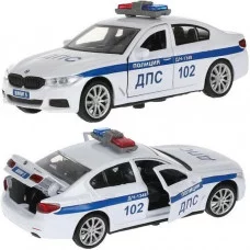 Машина металл свет-звук BMW 5-er M-SPORT ПОЛИЦИЯ 12 см, двери, багаж Технопарк 319647
