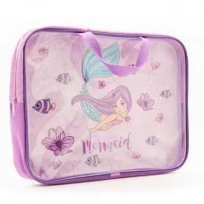 ПМД 4-83 Русалочка на сиреневом -папка менеджера А4(ручка - тесьма), 350х265x80 мм,плёнка ПВХ