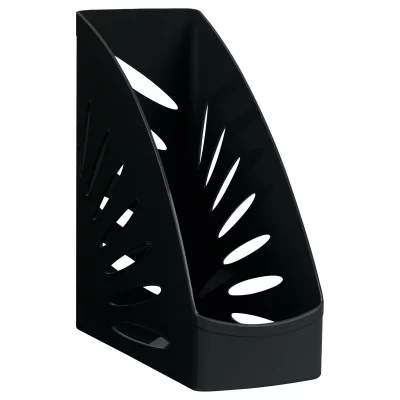 Лоток для бумаг вертикальный СТАММ "Тропик", черный, ширина 110мм 351544