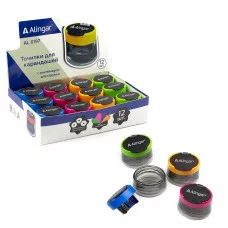 Точилка пластиковая  Alingar, 2 отверстия, контейнер, ассорти, картонная упаковка 67055