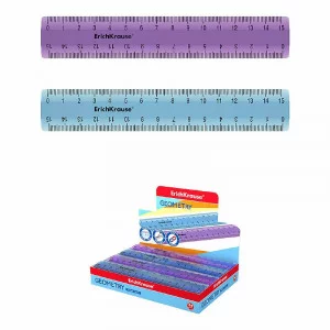Линейка пластиковая ErichKrause Standard, 15см, ассорти 52981