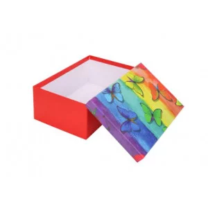Коробка прямоугольная подарочная Радужные бабочки 31X23X13.5 см РазборКОР-7809