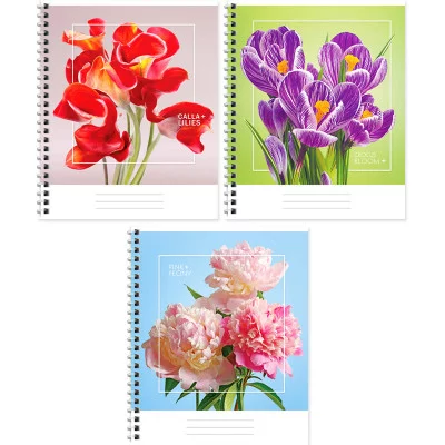 Тетрадь 96л., А5, клетка на гребне ArtSpace "Цветы. Стильные букеты", ВД-лак Спейс 263544