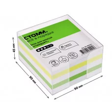 Блок для записей СТАММ "Стандарт", 9*9*4,5см, пластиковый бокс, ассорти 331314