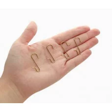 Набор металлических крючков (для ёлочных украшений) 100 шт золотистые 3*1 2см НУ-9920